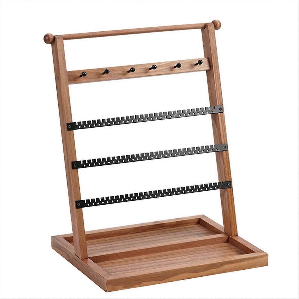 Wooden Rack 5-Story Tower Display Jewelry Rack Removable Rectangular