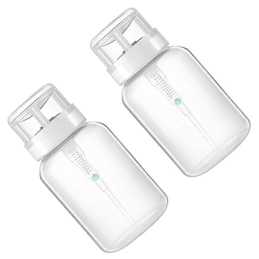Nail Polish Remover Bottle Plastic Dispenser Bottle for Storage 2Pcs Press Pump