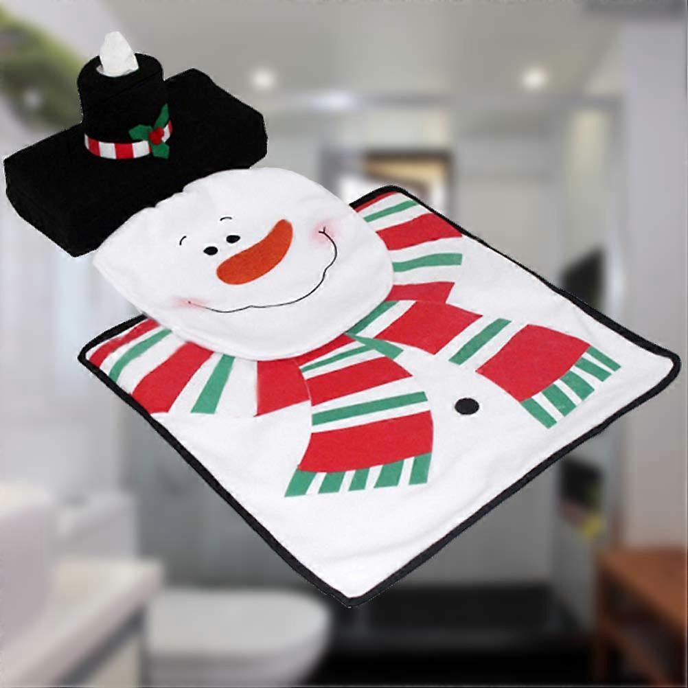 Weihnachts-Badezimmerteppich-Set mit WC-Sitzbezug