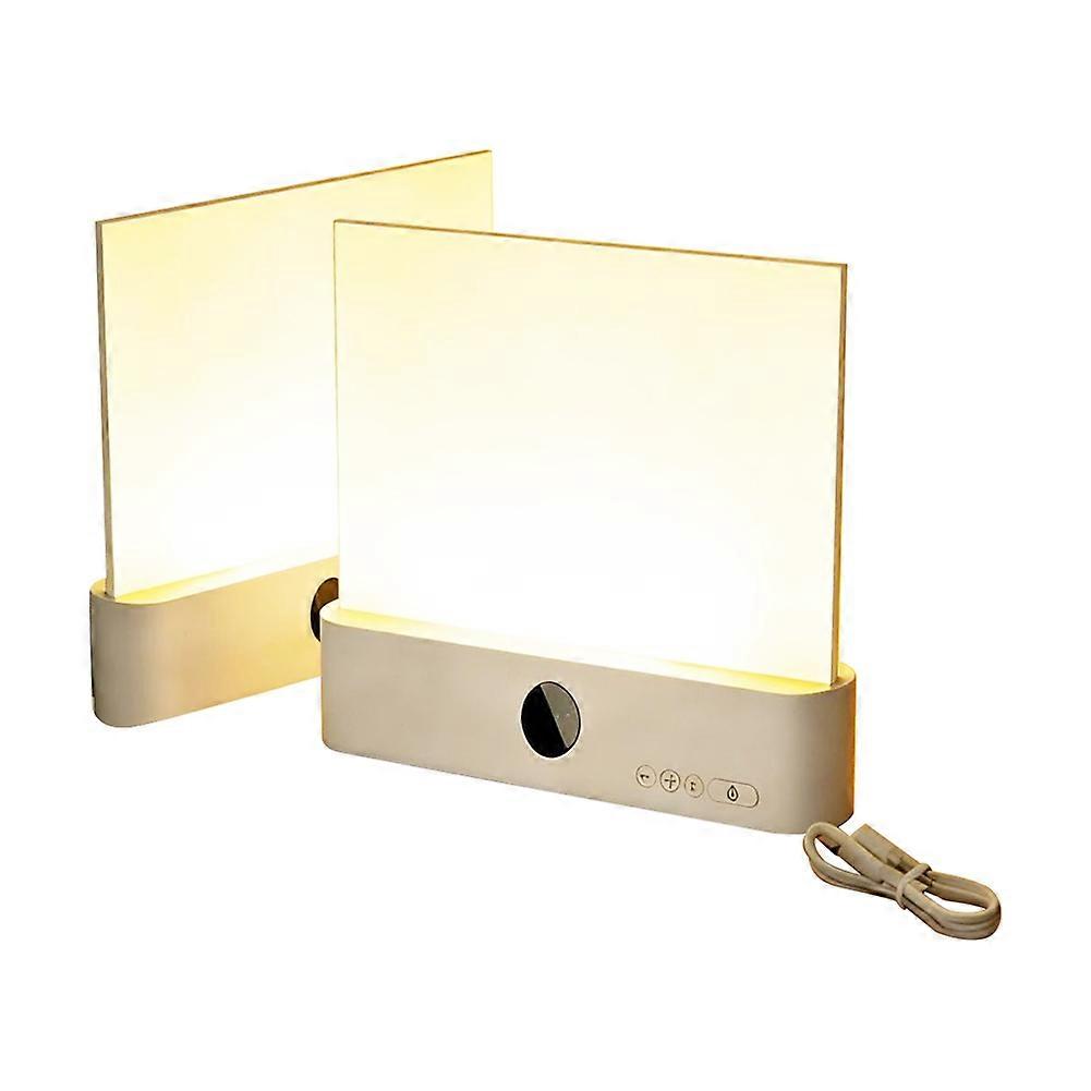 2PCS Flat Book Light Rechargeable Clear LED Smart Reading Light with Timer Dimmable Full Page Panel Plate Lamp