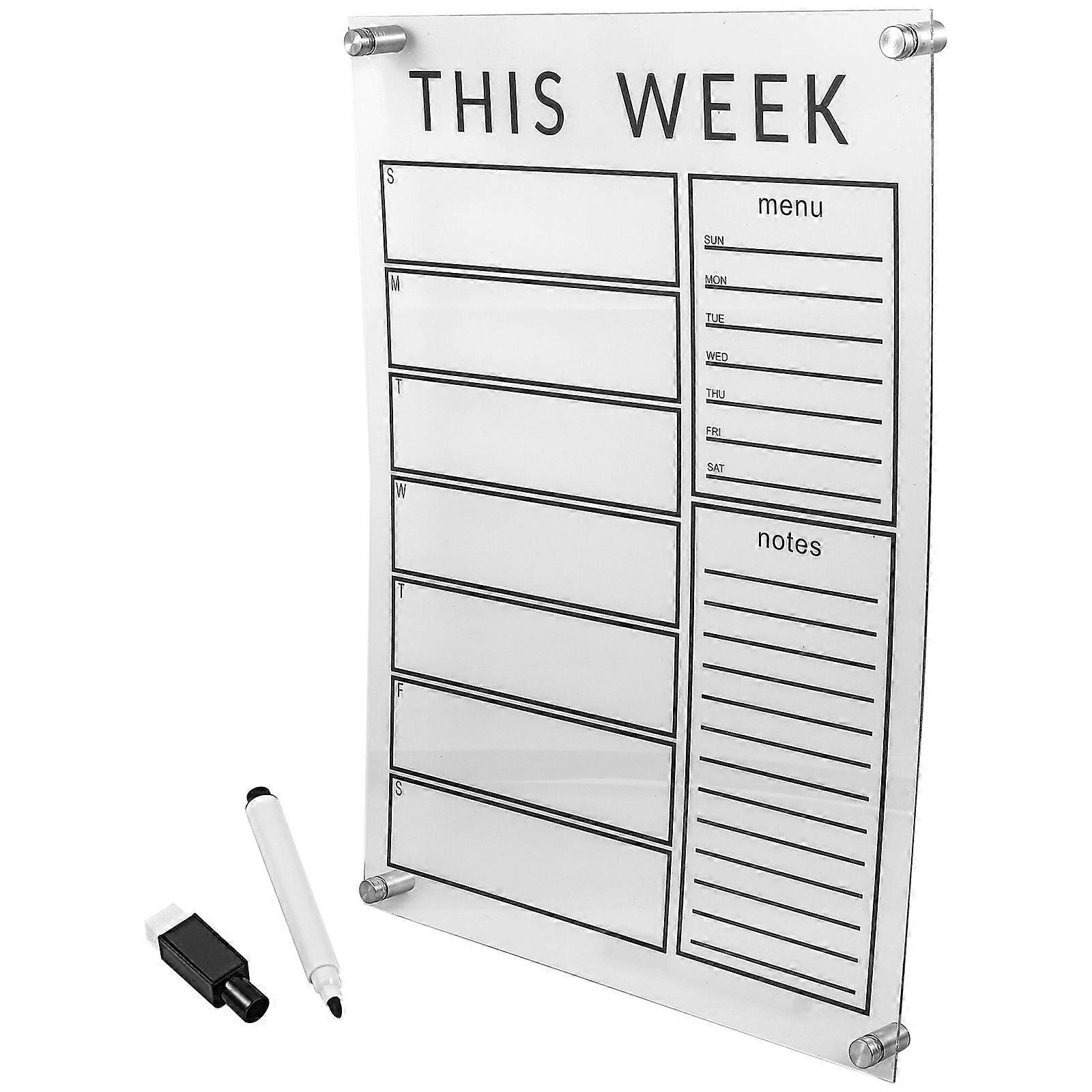 Transparent Weekly Planning Board for Home 5Sets Erasable Message Board