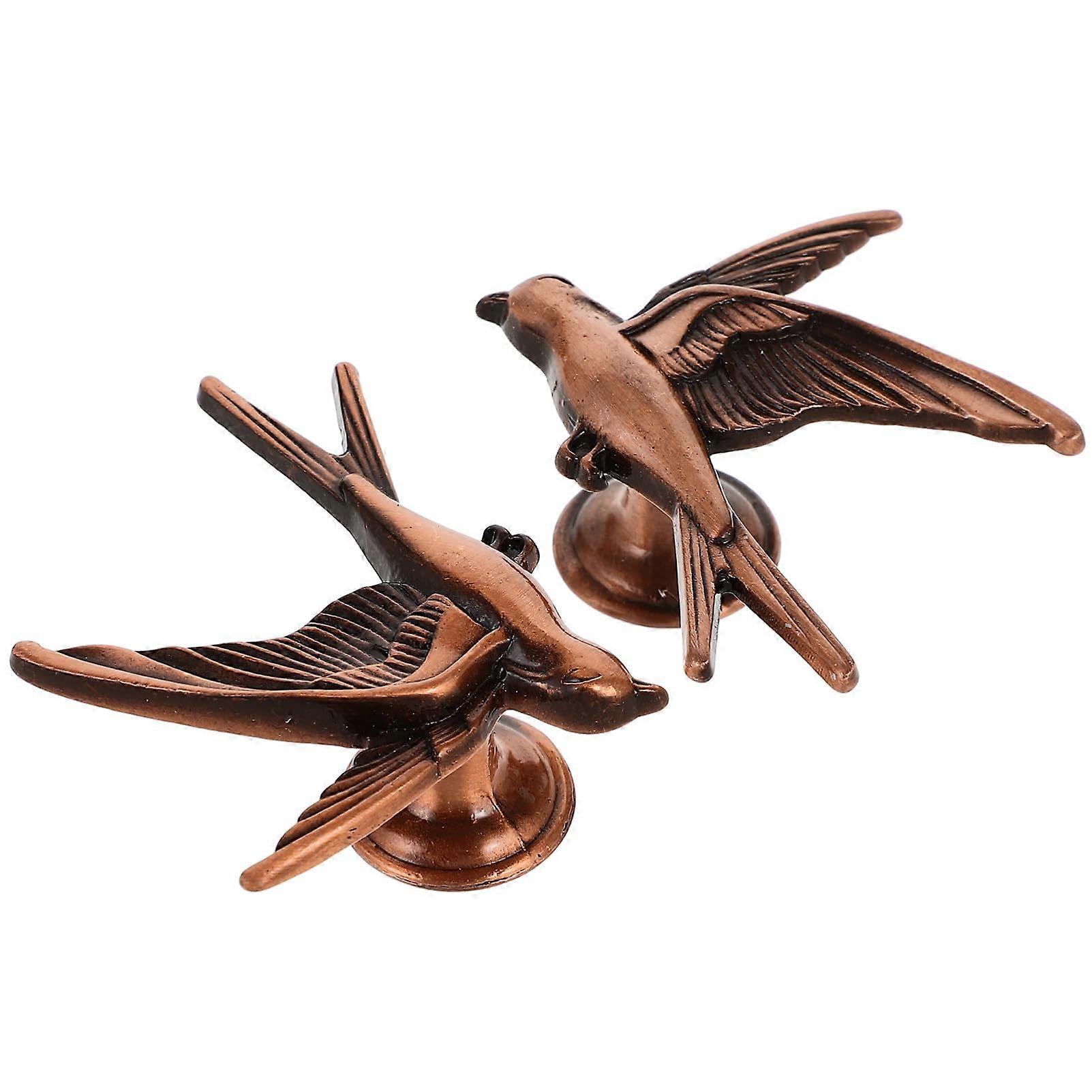 2pcs Vintage Bird Cabinet Knobs Antique Metal Drawer Pulls for Home Decor Easy Installation