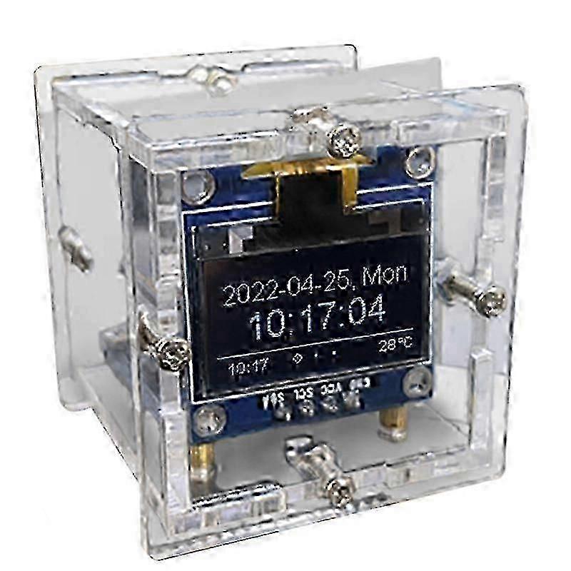 Smart DIY ESP8266 Mini Clock Kit with OLED Display & Shell - Fun Soldering Project for Electronics Enthusiasts Regular Use