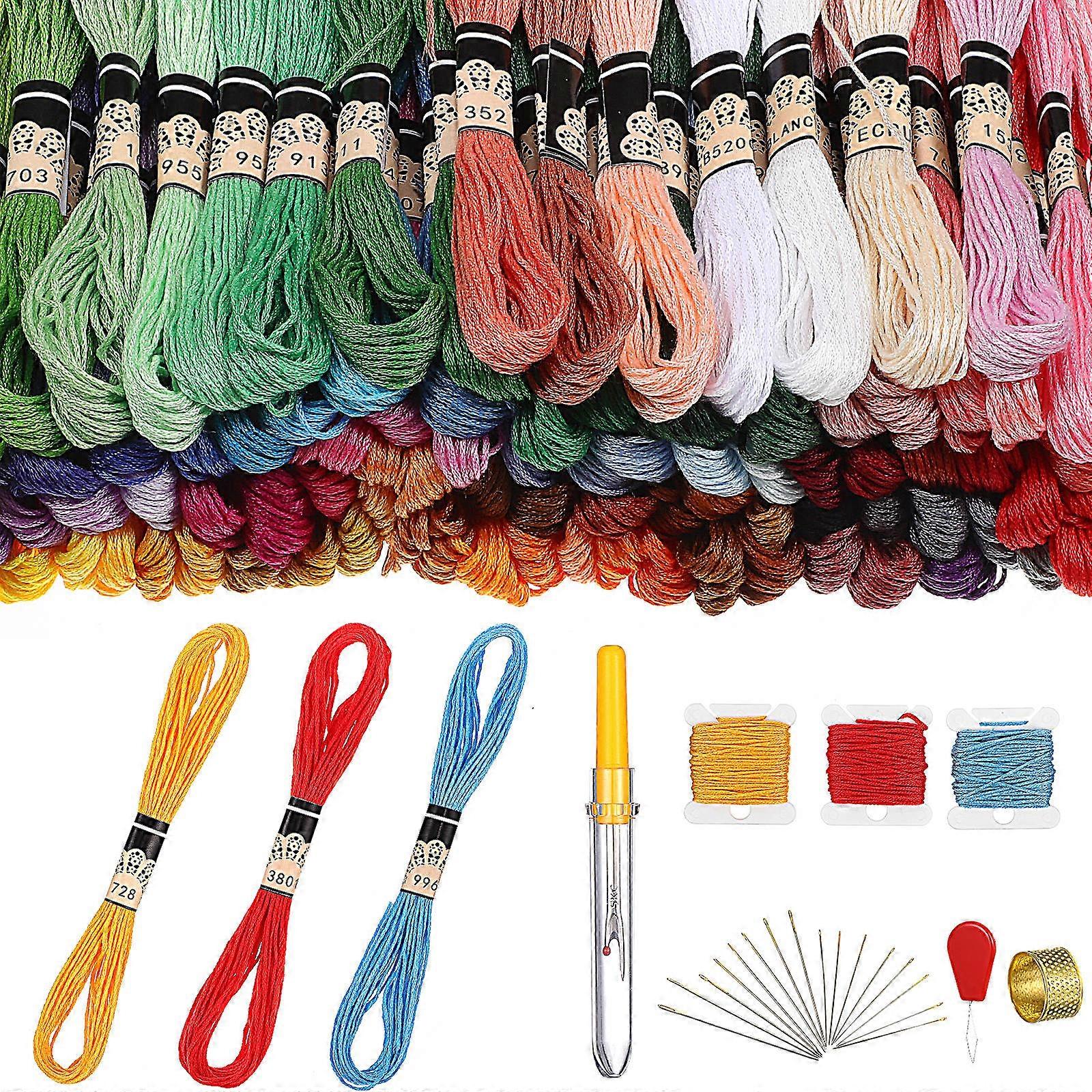 Hand Embroidery Thread Kit for Cross Stitching 4Sets Assorted