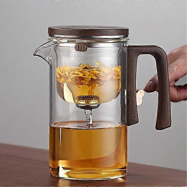 Glass Teapot with Magnetic Filter, Automatic Tea Leaf Separation for Brewing