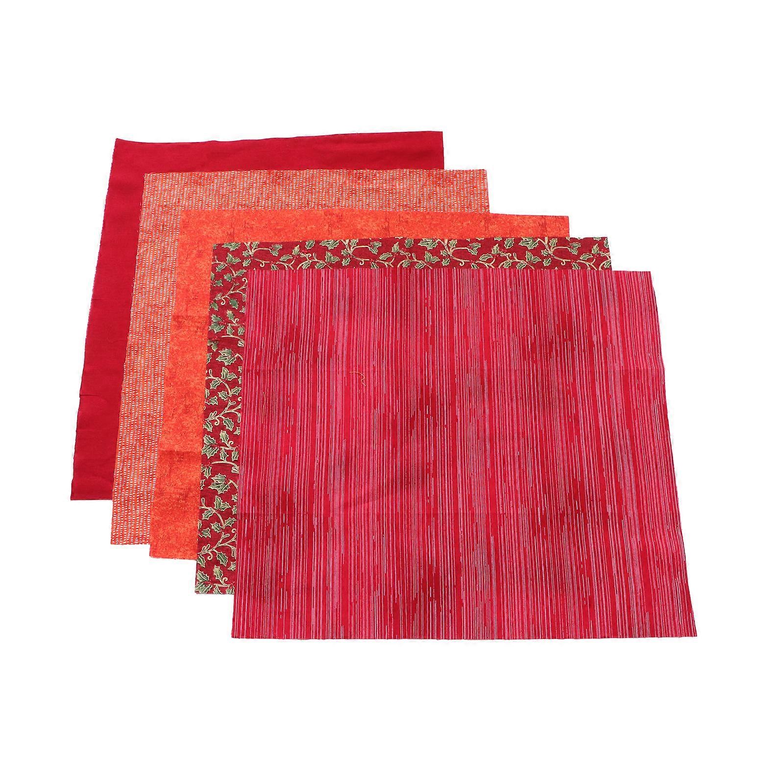 Quilting Cotton Fabric Patchwork for DIY Use 15Pcs Printed Red Set