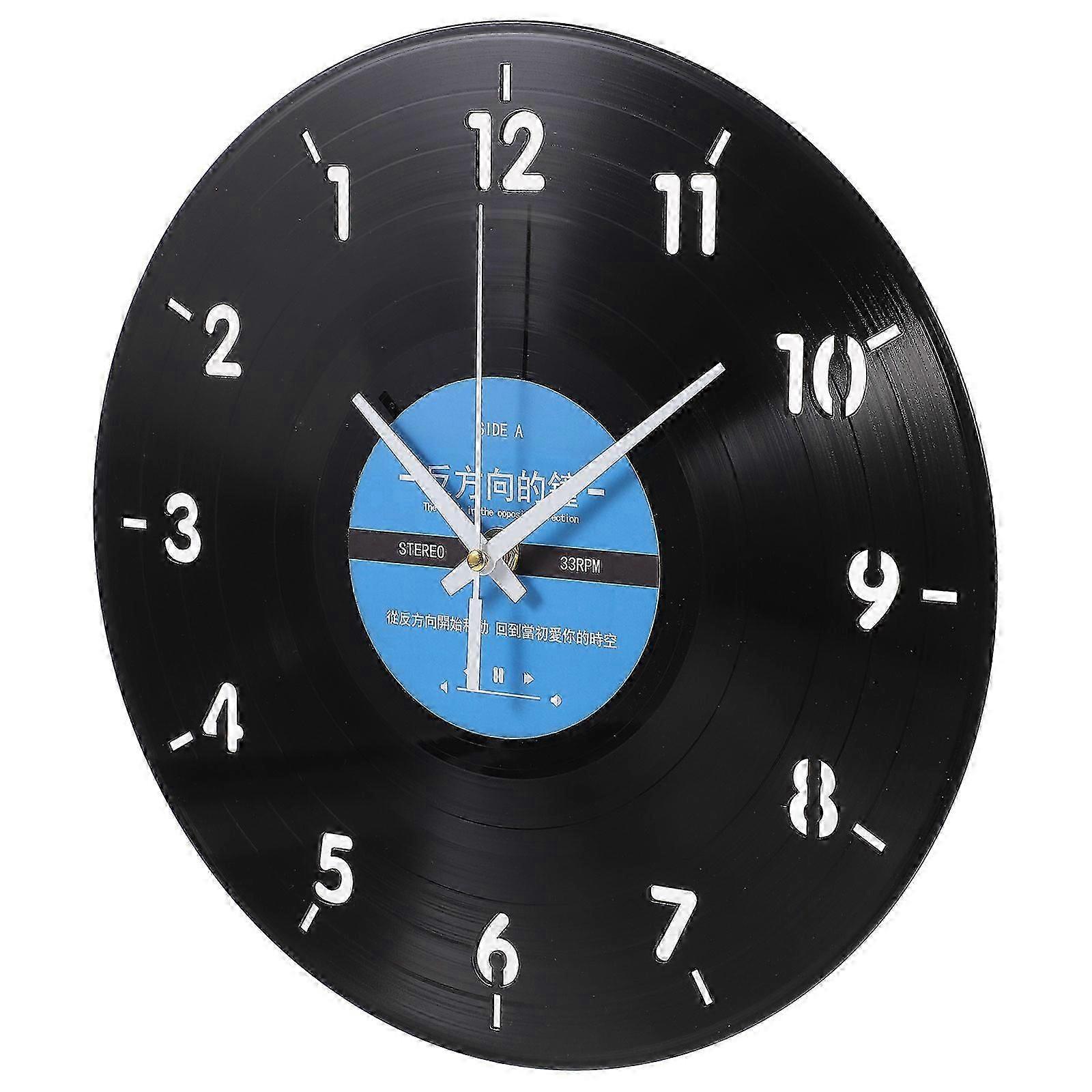 Creative Reverse-turning Wall Hanging Clock Vinyl Records Designed Wall Clock MMD