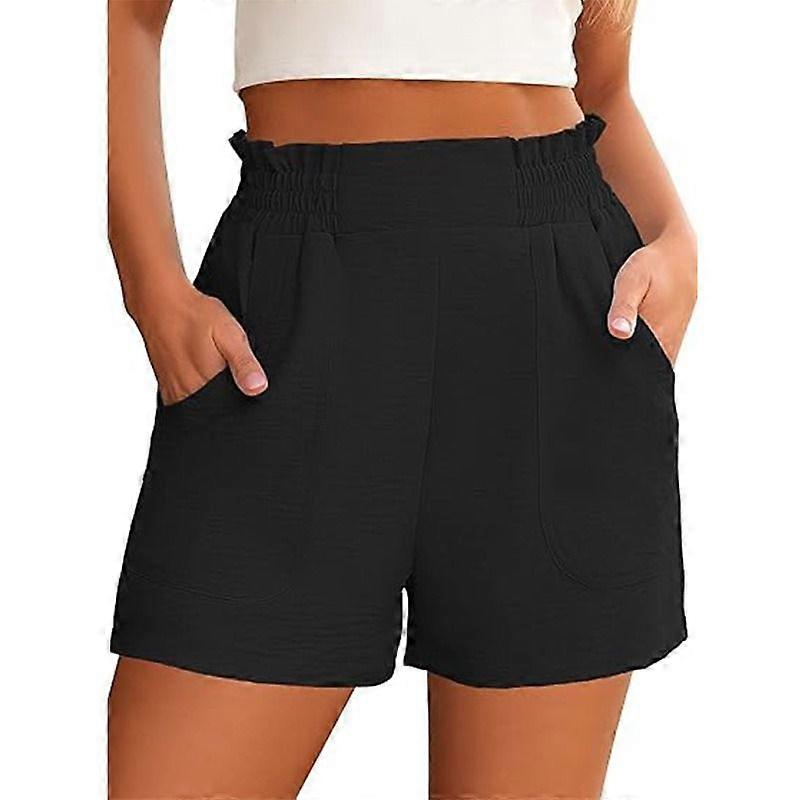 Women's Casual Solid Color High-Waisted Summer Shorts