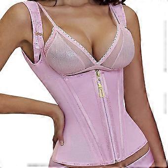 4 Sizes Pink L Adjustable Posture Corrector, Zipper Closure Shaper, Supports Abdomen Control, Boosts Spinal Wellness