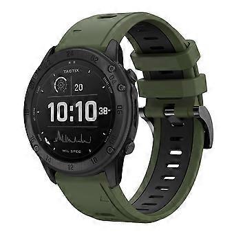 Two-Color Silicone Watch Band For Garmin Tactix Delta