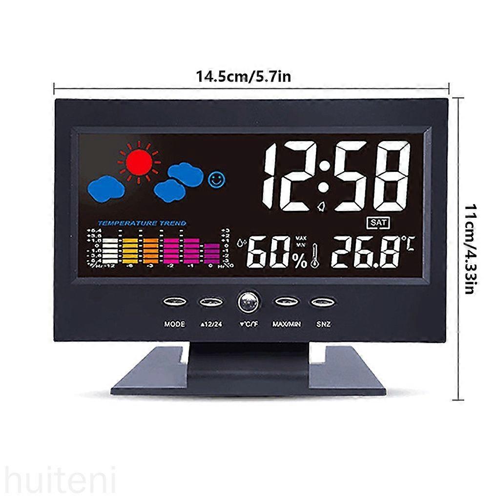 LED alarm rectangular thermometer, hygrometer, thermometer, weather station,  mall/restaurant electronic clock
