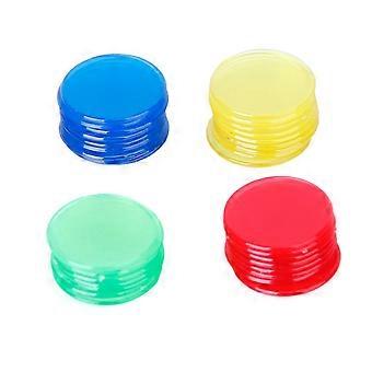 20pcs Transparent Counters Counting Bingo Chips Plastic Markers Bingo Supplies (Yellow)