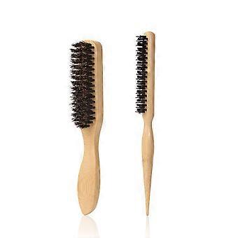 Haarborstelset met everzwijnhaar, geschikt voor mannen en vrouwen, inclusief baardkam, pomadeborstel, toupeerborstel, volumegevende stylingtool en salonkam voor thuisgebruik.