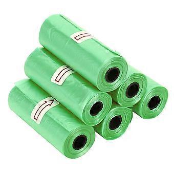 6 Rolls Pet Waste Bags Leak Proof Thick and Strong Portable Dog Poop Bags for Dogs Cats Pets Green