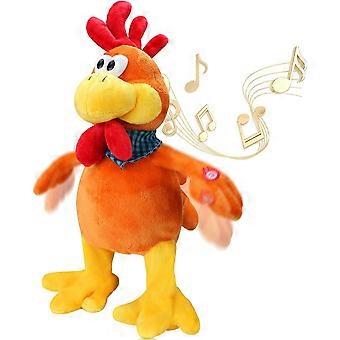 Musical Squawking Chicken Stuffed Animal Walking Singing Waving Rooster Fun Electronic Interactive Animation Plush Toys Gifts for Kids