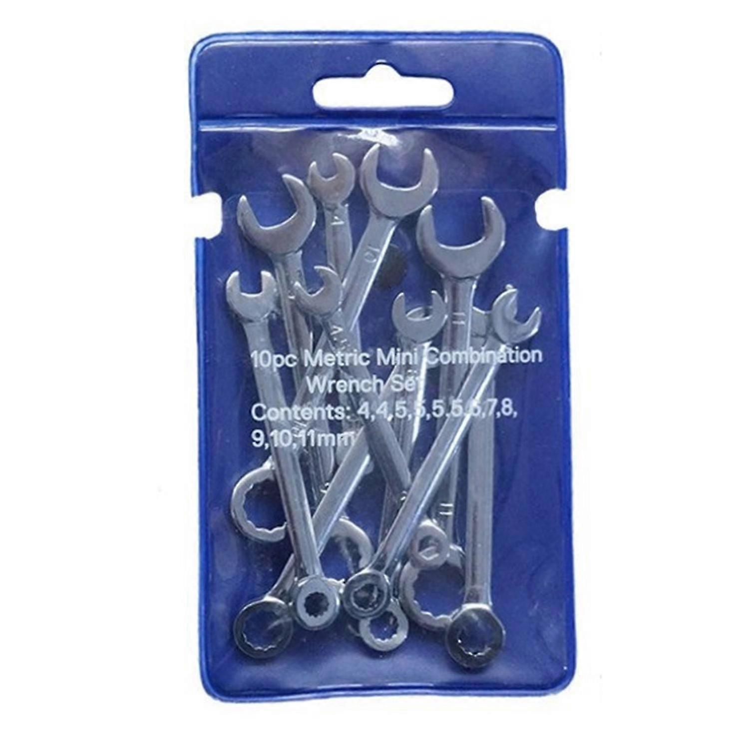 10pcs Mini Engineer Wrench Dual Heads Offset Ring Spanner Tools Spanner Combination Key 4-11mm Wren