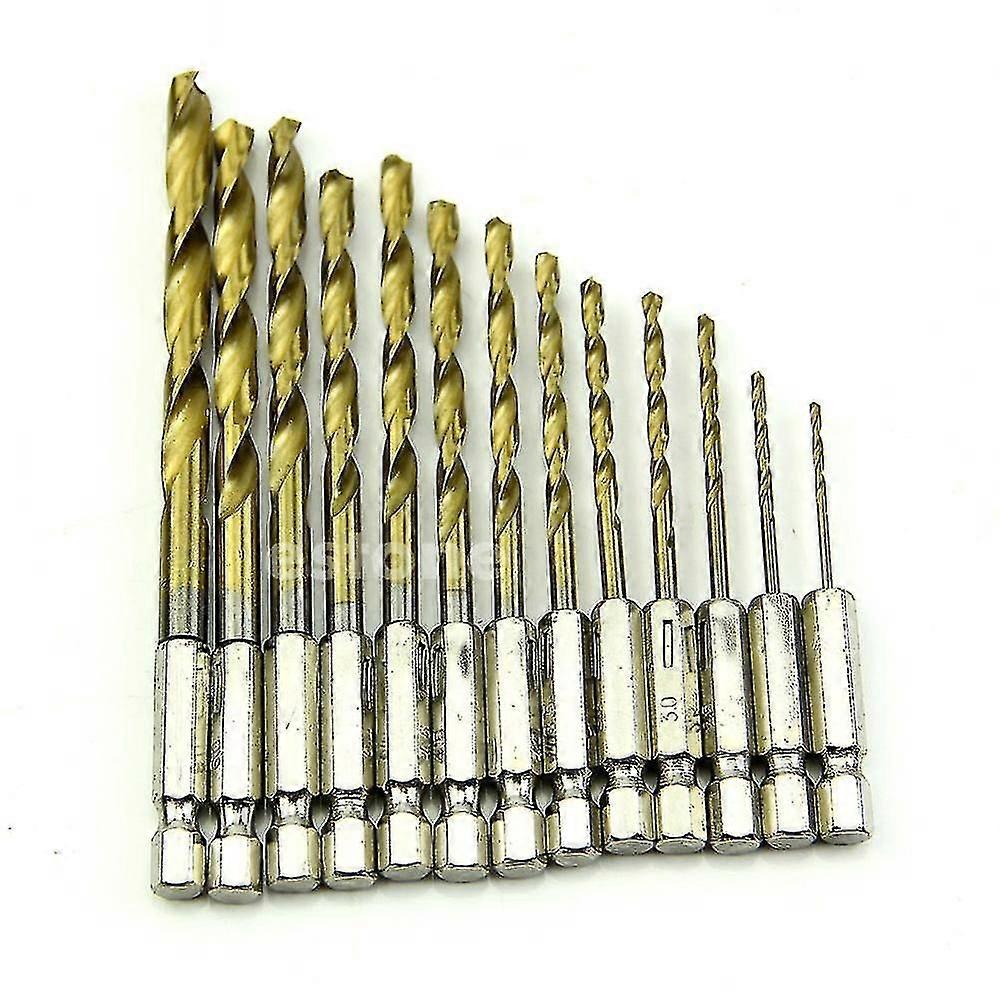 13pc Hex Shank Quick Change Cobalt Drill Bit Set Multi Bits