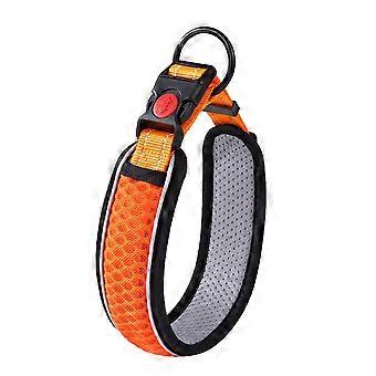 Reflective Dog Collar Breathable Mesh Pressure Distribution Adjustable Sizes