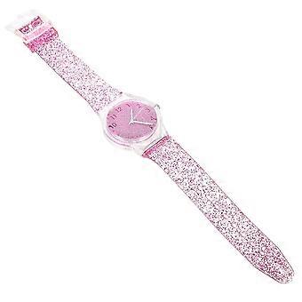 Børnemodeur Farverigt Skinnende Armbåndsur Kreativt Quartz Ur Håndledsdekoration Rosenrødt