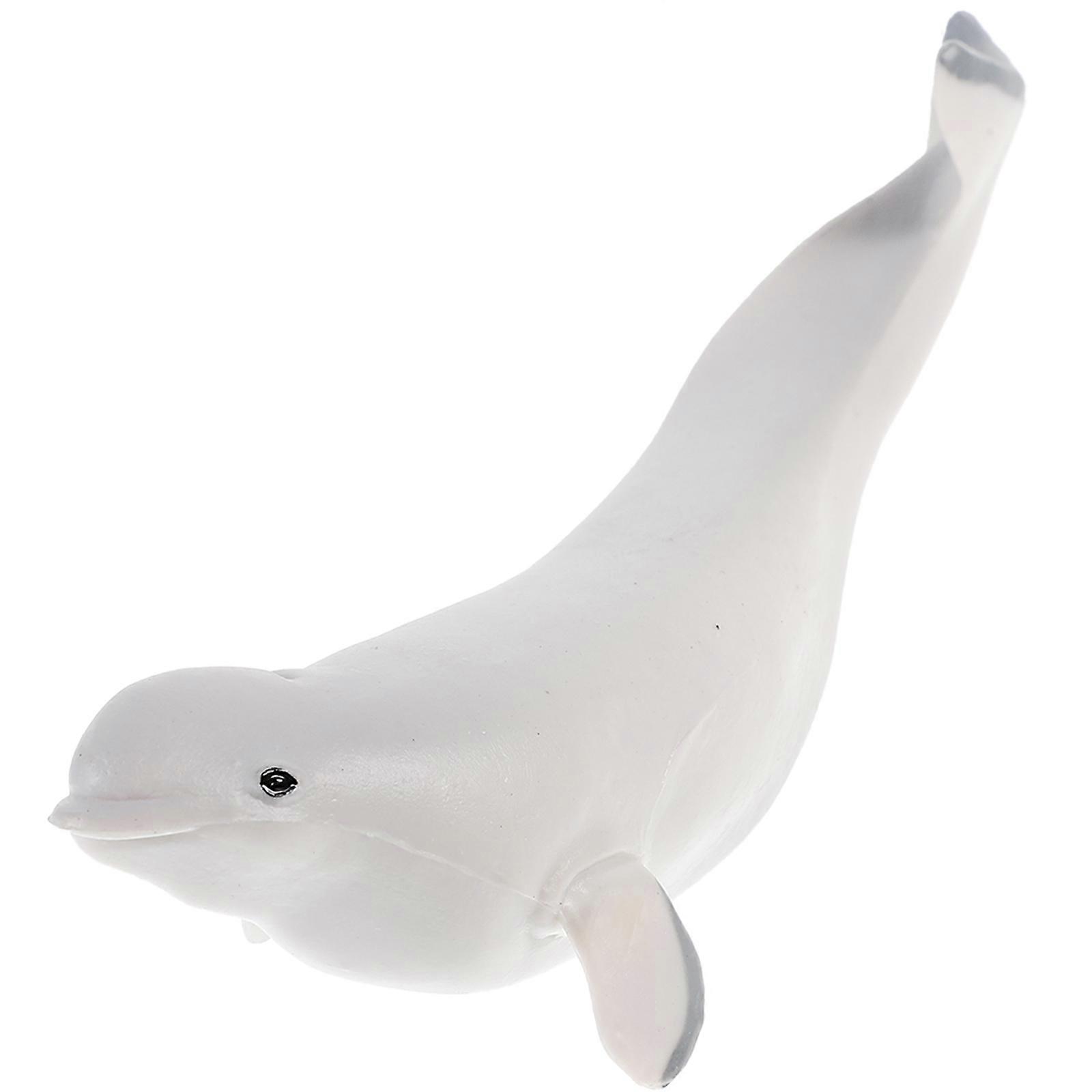 Realistic Simulation Whale Figure Model for Decor Grey Plastic