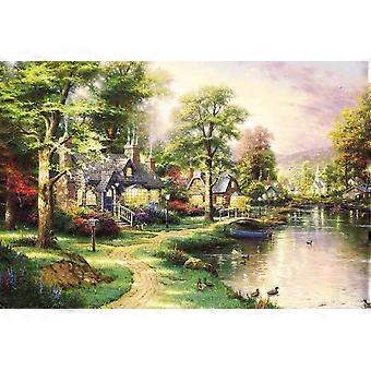 1000 Piece Wooden Jigsaw Puzzle Lake Scenery for Adults Educational Family Game 75x50cm