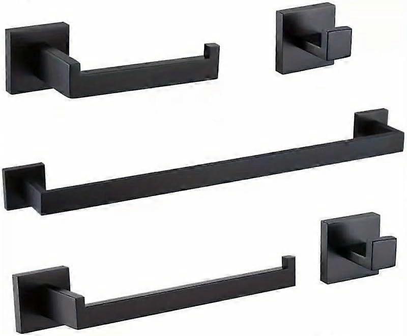 Bathroom Accessory Set - Wall Mounted Brushed Finish Hardware Includes