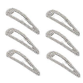 6 elegante Strass-Haarspangen für Damen, Brauthaarspangen, langlebiges Glitzerdesign