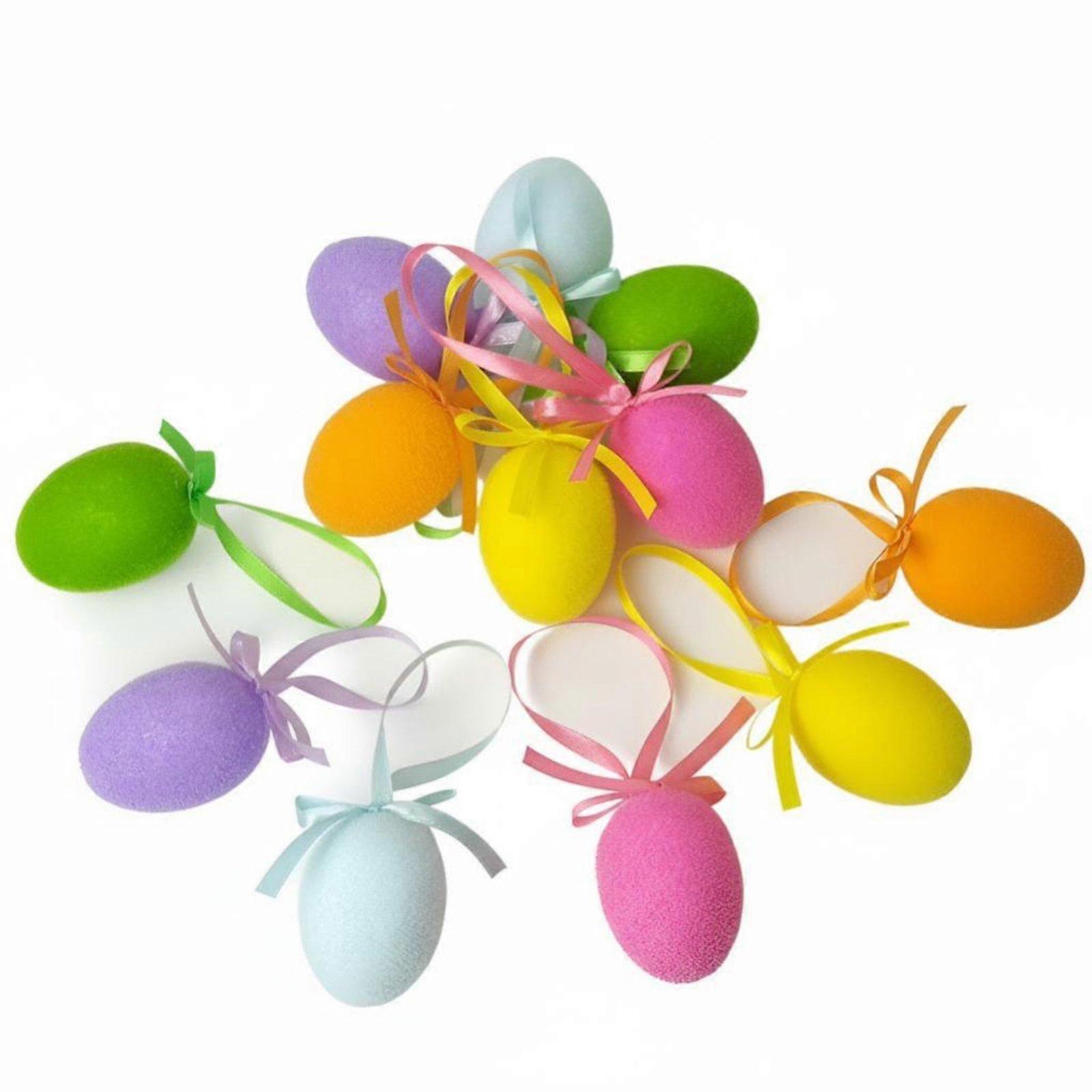 Foam Easter Oval Decoration Lightweight Assorted Hues Shatter Resistant for