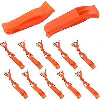 10 Pcs apito de segurança Marine Whistle apitos de plástico com cordão para emergência