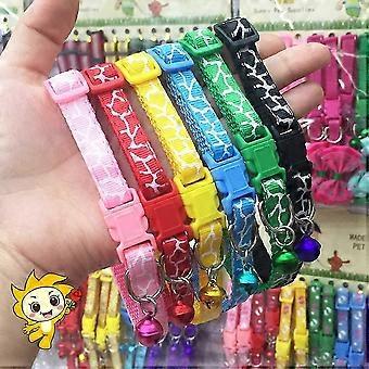 Colar de coleira ajustável da moda do animal de estimação com sino para o gatinho do filhote de cachorro pequeno