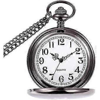 Mens Pocket Watch With Chain, Classic Vintage Quartz Pendant Fob Pocket Watches 26-27