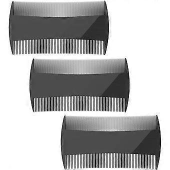 Pente de barba, escova de barba, pente masculino, pente de barba, pente de barba masculina, pente de barba dupla face com dentes densos (3 peças pretas)