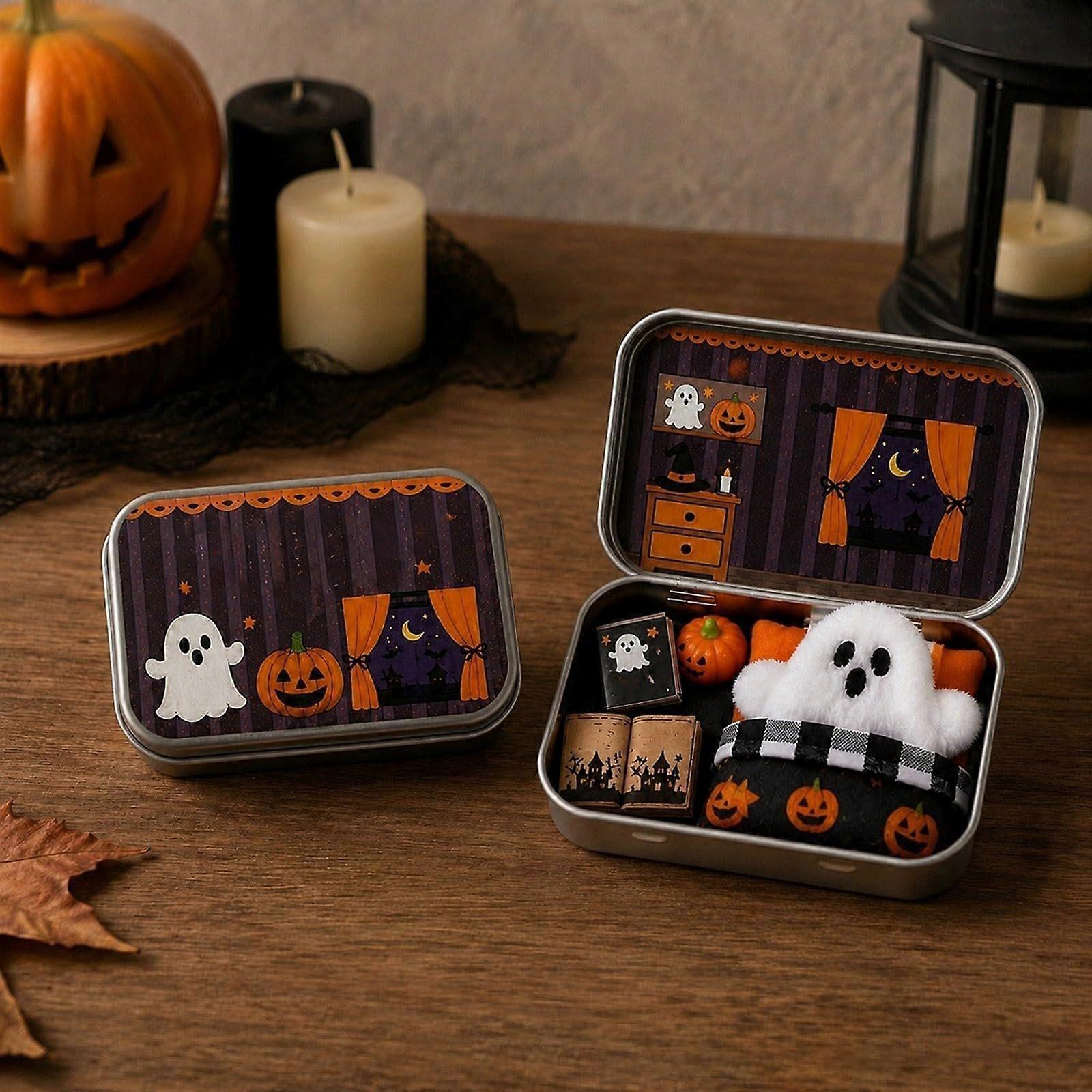 Candy Storage Box Set Ghost Tin