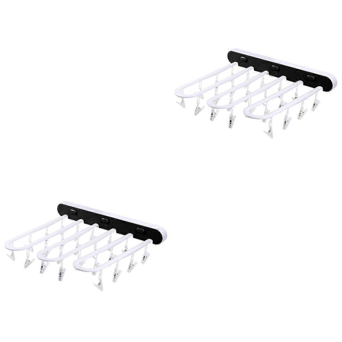 Multifunction Clothes Hanger Drying Rack for Household 2Pcs Black