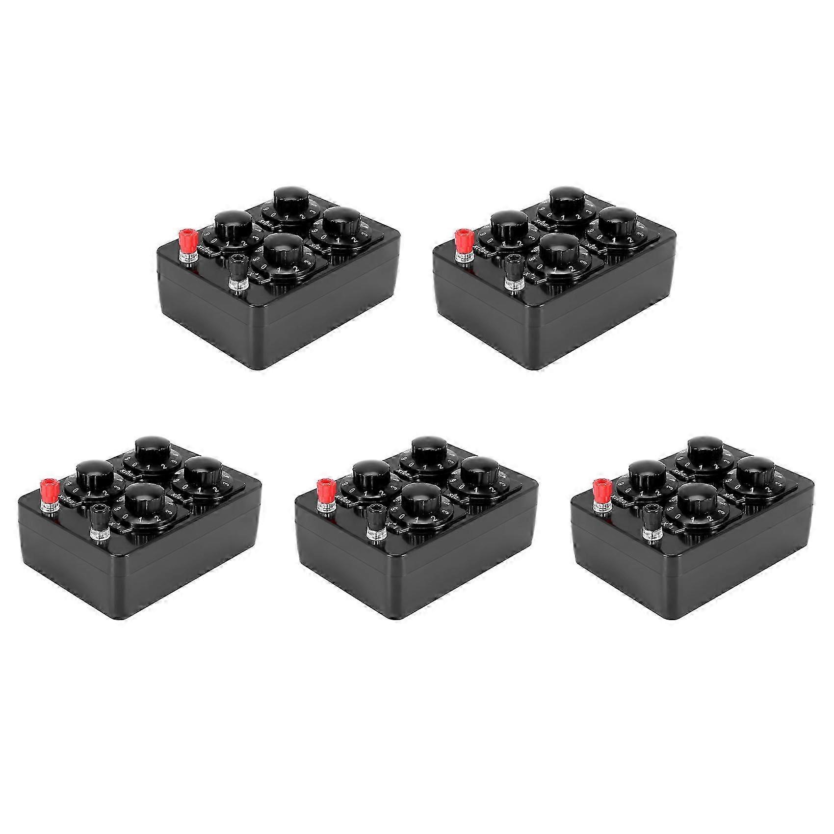 5X 0-9999 Ohm Simple Resistance Box Precision Variable Decade Resistor Teaching Instrument