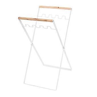 Trash Bag Holder Metal Garbage Bag Holder Portable Outdoor Leaf Bag Stand for Camping Picnic Kitchen White