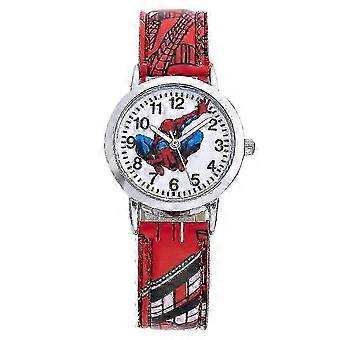 Birthday Gift Kids Boys Spiderman Quartz Watch Cartoon Faux Leather Wristwatch