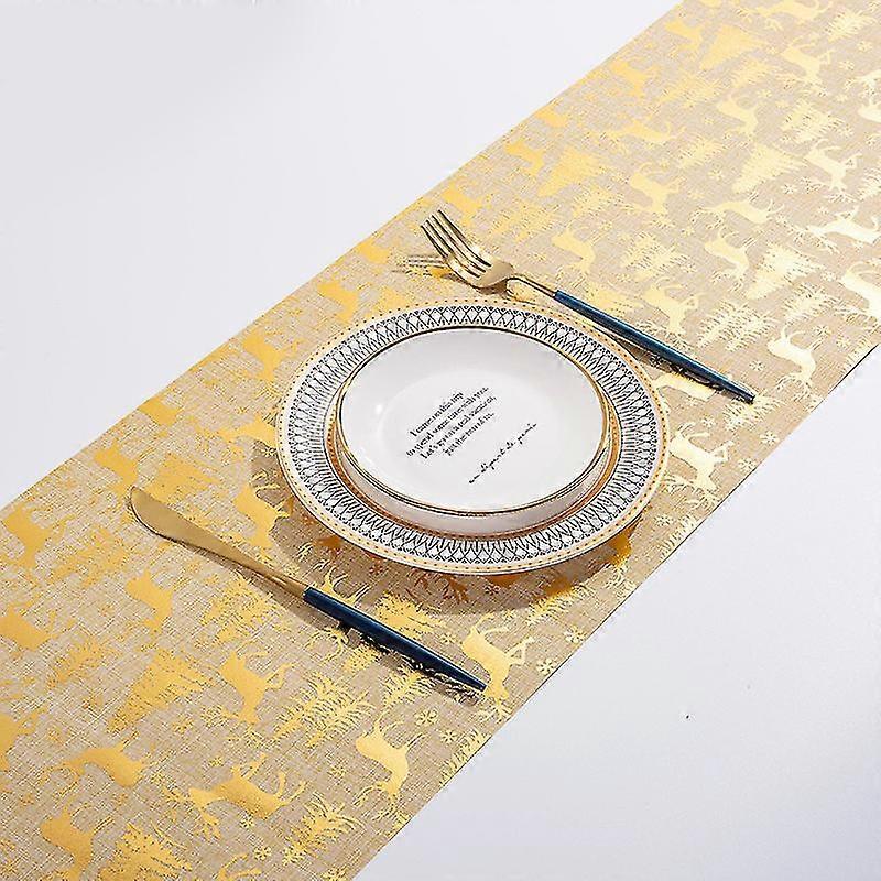 Linen Hot Stamp Christmas Runner