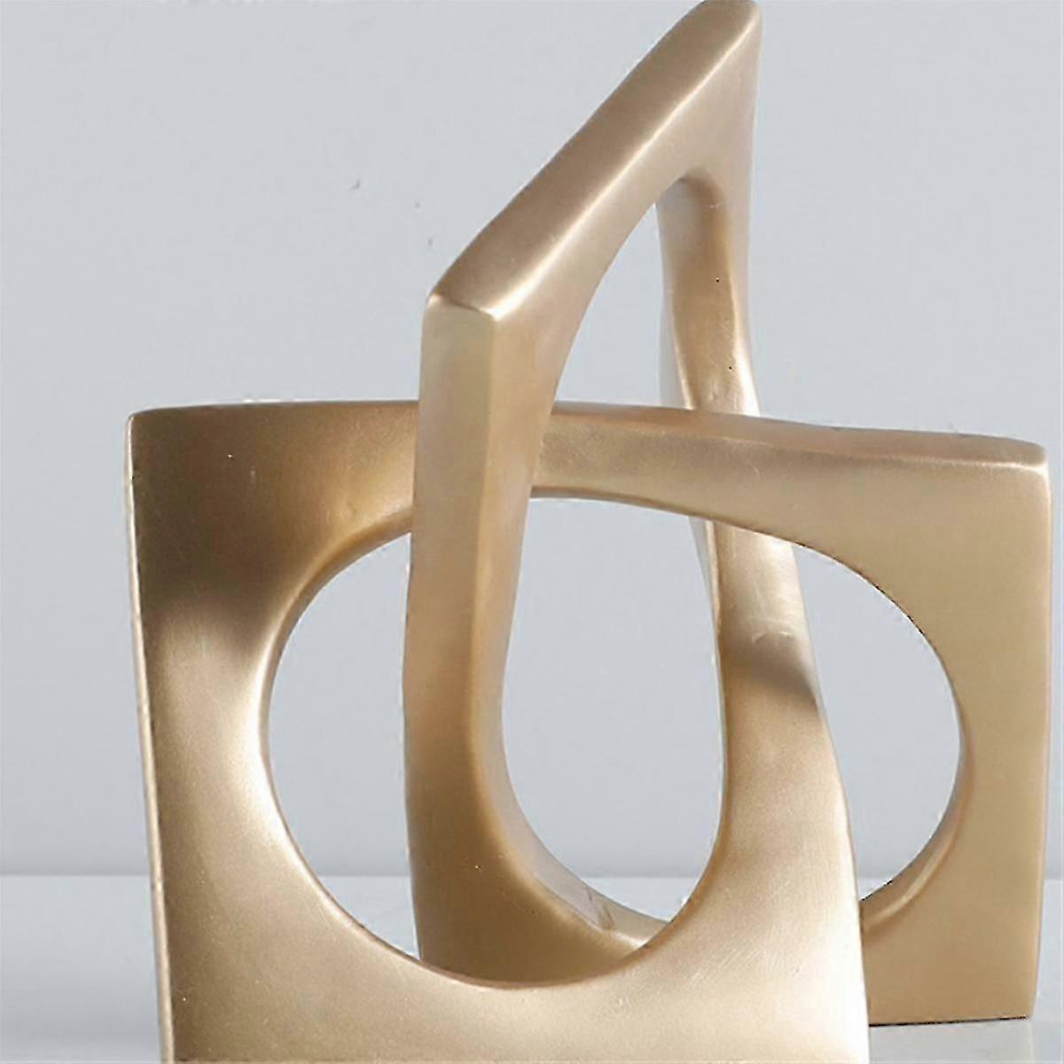 Gold Abstract Ring Desk Sculpture