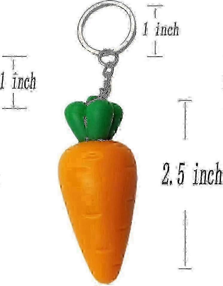 3Pcs Mini Key Ring Flashlight Cute Carrot Shaped LED Keychain Light Key Ring