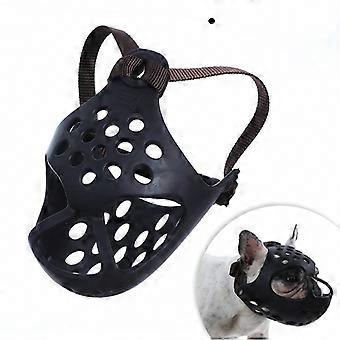 Focinheira macia de silicone para cães de focinho curto, ideal para treinamento de mordida e mastigação. Ajustável e respirável, compatível com Bulldog Francês, Shih Tzu e Pug.