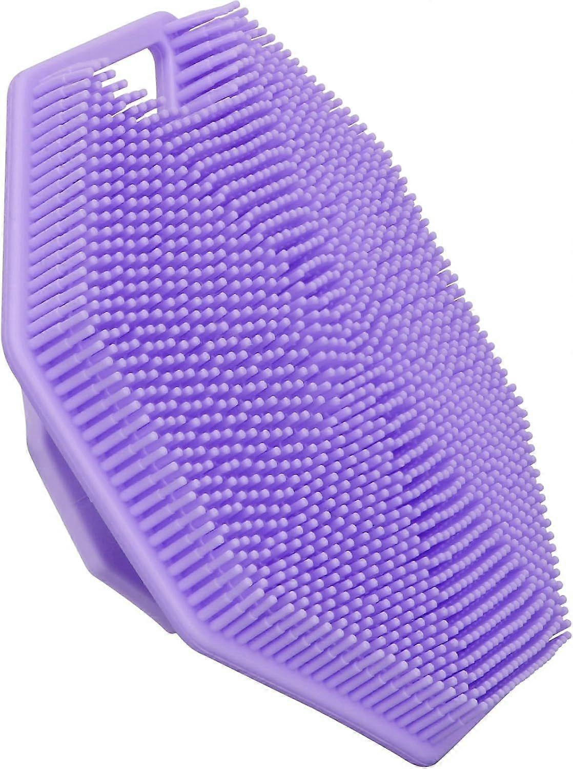 Silicone bath brush with hook and suction cup