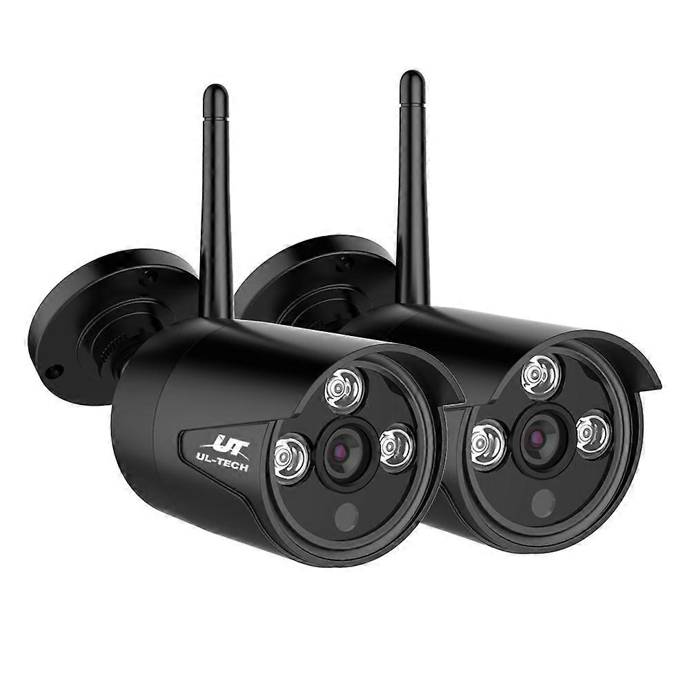 Ul Tech Wireless Cctv 3Mp 2 Cameras Bullet Security Cameras