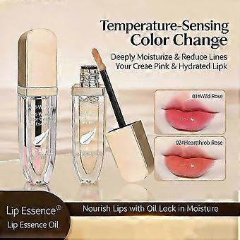 Color-Changing Lip Oil Serum, Moisturizing Non-Sticky Lip Gloss, Nourishing Tinted Lipstick, Hydrating, Smooths Fine Lines, Plumps Lips, Long-Lasting