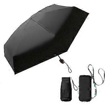 Travel Folding Umbrella UPF50+ UV Protection 6-Rib Lightweight Compact with Storage Bag for Sun Rain