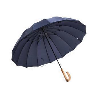 Windproof Golf Umbrella for Rain 42 Inch Large Stick Umbrella with Wooden Hook Handle Blue Manual Open