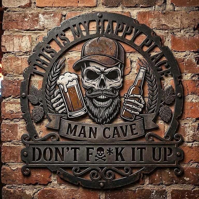 Skull Beer Man Cave Sign