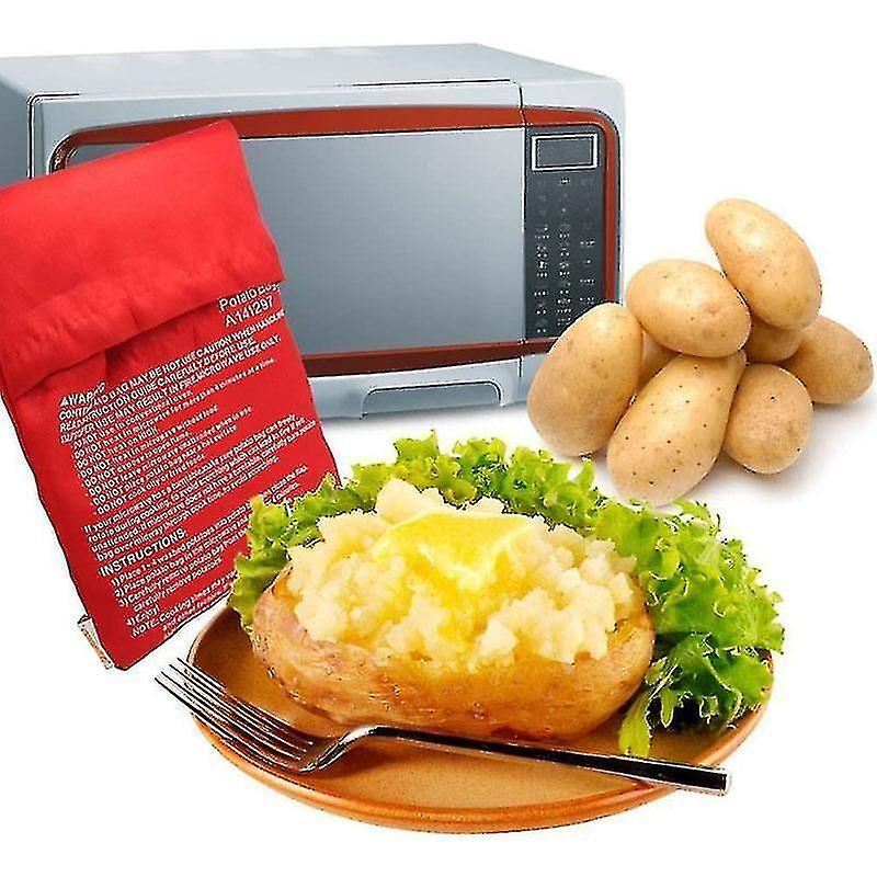 2st mikrovågsugn Potatis spispåse Röd tvättbar spispåse Bakad potatis mikrovågsugn Matlagning Potatis Snabb