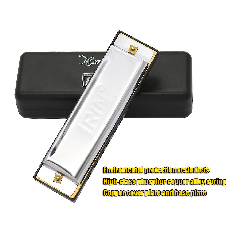 10 Holes 20 Tone Diatonic Blues Harmonica Key Of C With Case
