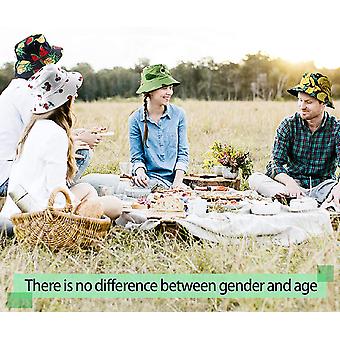 4 Pack Unisex Print Bucket Hats, Cotton Beach Sun Hat for 